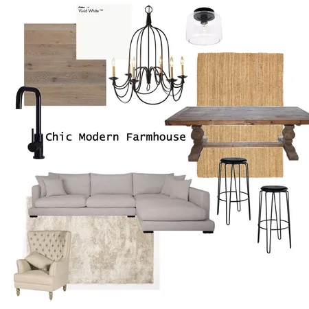 Chic Modern Farmhouse Interior Design Mood Board by kellielynninteriors on Style Sourcebook