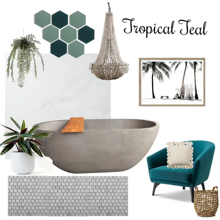 Tropical Teal Interior Design Mood Board by design_by_raichel on Style Sourcebook
