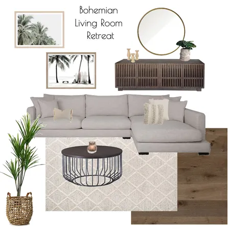 Boho Living Room Retreat Interior Design Mood Board by Agazzano on Style Sourcebook