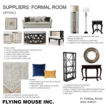 Suppliers: Formal room OPT 2 Interior Design Mood Board by Flyingmouse inc on Style Sourcebook