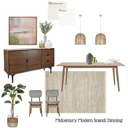 MIDCENTURY MODERN DINNING ROOM Interior Design Mood Board by Sarah Agustin on Style Sourcebook