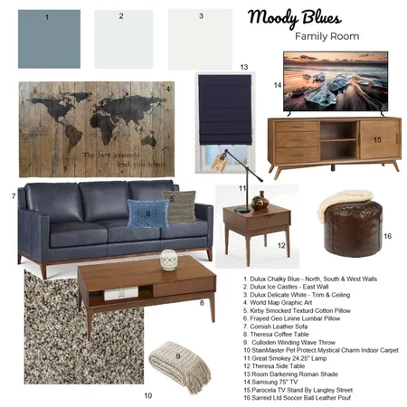 Family Room Interior Design Mood Board by STYLE on Style Sourcebook