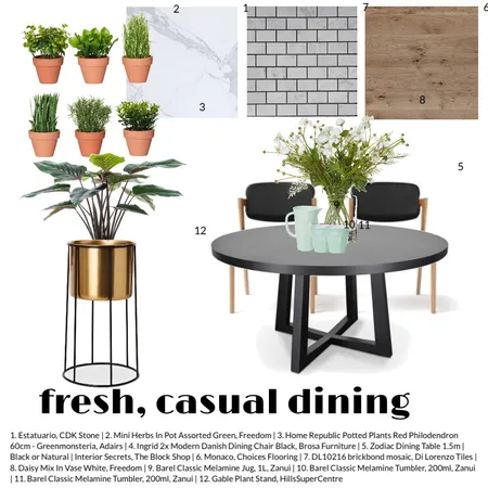 Fresh casual dining space Interior Design Mood Board by Shanna McLean on Style Sourcebook