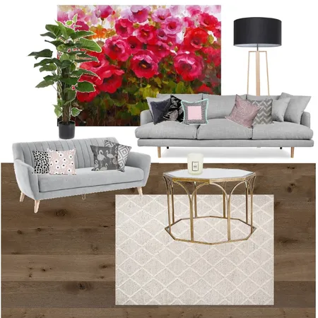 Lounge Room - Pink Accents Interior Design Mood Board by ellaanne on Style Sourcebook