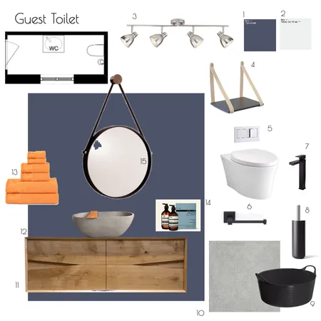 Guest toilet Interior Design Mood Board by Abbiemoreland on Style Sourcebook
