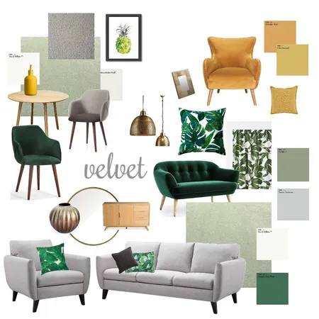 Green Living Room Interior Design Mood Board by katemaunsell on Style Sourcebook