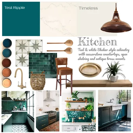 Teal Kitchen Inspiration Interior Design Mood Board by kersco on Style Sourcebook