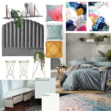Art deco colour pop bedroom Interior Design Mood Board by Sisu Styling on Style Sourcebook
