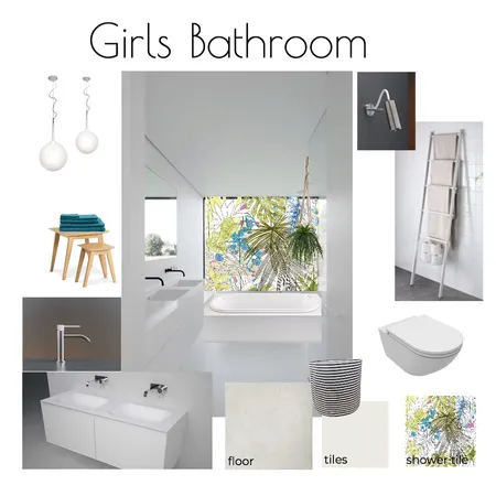 Girls bathroom 3 Interior Design Mood Board by InStyle Idea on Style Sourcebook