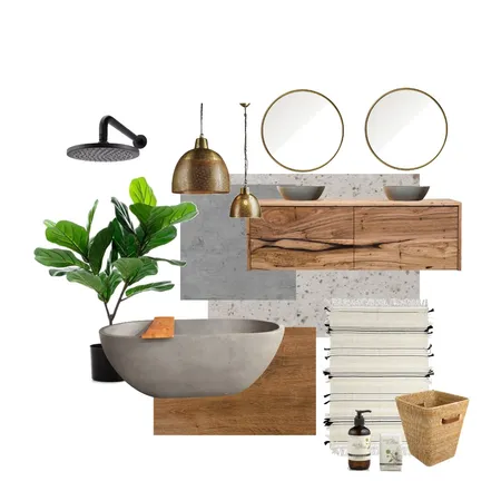 concrete &amp; wood Interior Design Mood Board by nazlazzhra on Style Sourcebook