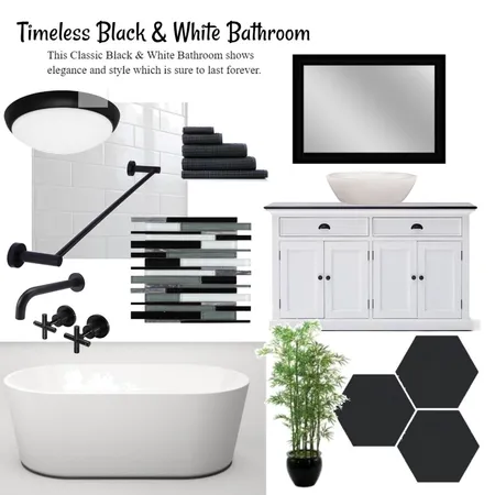 Timeless Black &amp; White Bathroom Interior Design Mood Board by ShellyS on Style Sourcebook
