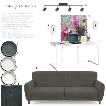 Study/TV Room Interior Design Mood Board by MJG on Style Sourcebook