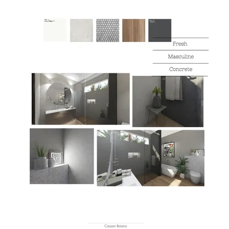 Dark Concrete bathroom Interior Design Mood Board by fakata on Style Sourcebook