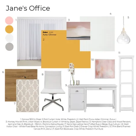 Jane's Office Interior Design Mood Board by Happy House Co. on Style Sourcebook