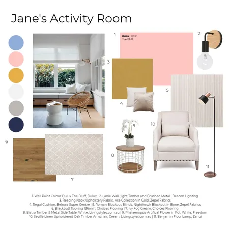 Jane's Activity Room Interior Design Mood Board by Happy House Co. on Style Sourcebook