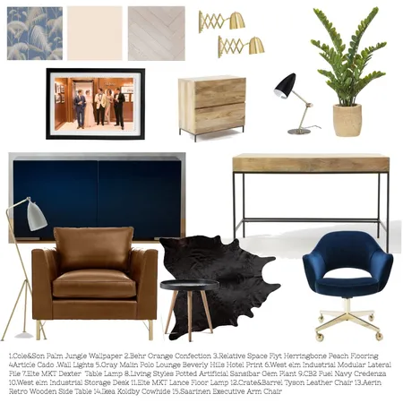 Mid-century Modern Home Office Interior Design Mood Board by JulianaK on Style Sourcebook