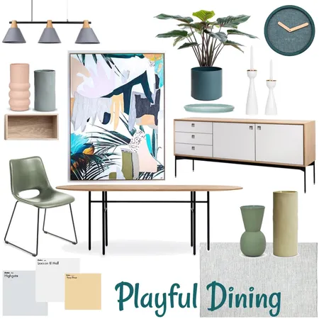 Playful Dining Room Interior Design Mood Board by DKD on Style Sourcebook