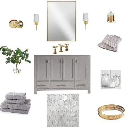 grey and gold bathroom Interior Design Mood Board by Rollx4 on Style Sourcebook