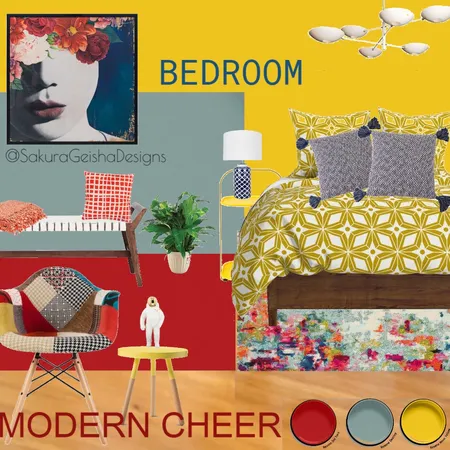 MODERN CHEER- ADA's House- Bedroom Interior Design Mood Board by G3ishadesign on Style Sourcebook