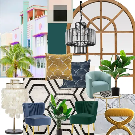 Art Deco Miami Style Interior Design Mood Board by morinb on Style Sourcebook