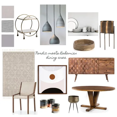 Nordic meets bohemian dining area Interior Design Mood Board by chanelpestana on Style Sourcebook