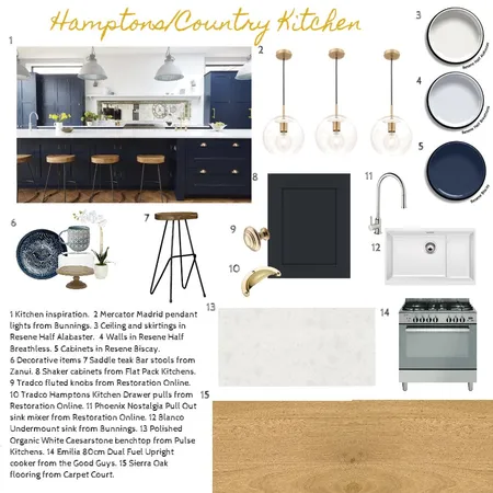 Coastal Country Kitchen Interior Design Mood Board by Lisshayes on Style Sourcebook