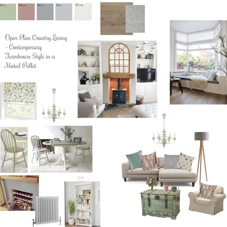 Contemporary Cottage Living Space Interior Design Mood Board by Bluebell Revival on Style Sourcebook