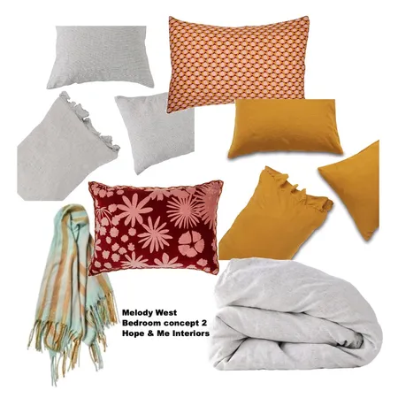 Melody West - Bedroom 2 Interior Design Mood Board by Hope & Me Interiors on Style Sourcebook