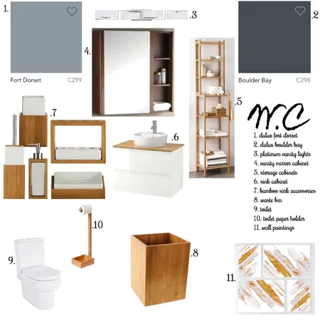 modern washroom W.C. Interior Design Mood Board by CharleneAtouri on Style Sourcebook