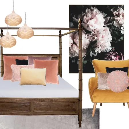 early settler bold and glam bedroom Interior Design Mood Board by tanyacollier on Style Sourcebook