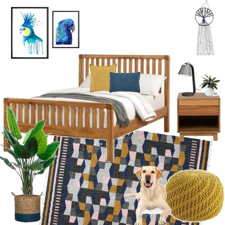 mustard and blue Interior Design Mood Board by donovaninthewild on Style Sourcebook