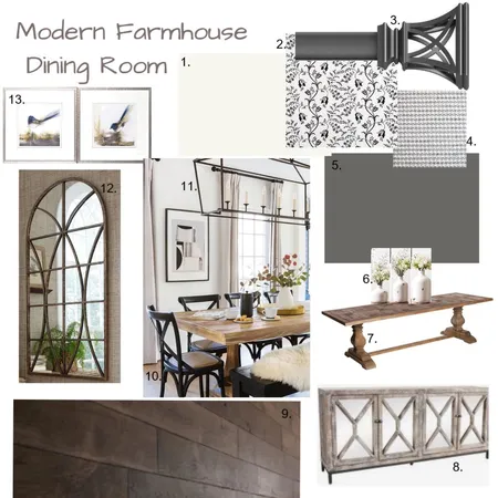 Modern Farmhouse Dining Room Interior Design Mood Board by SimplyAmy on Style Sourcebook