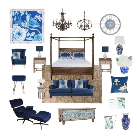 Bold and Glam Bedroom Interior Design Mood Board by Eseri on Style Sourcebook