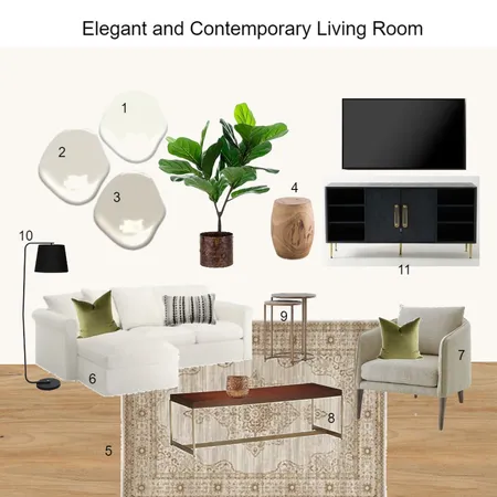 Elegant and Contemporary Living Room Interior Design Mood Board by dorothy on Style Sourcebook