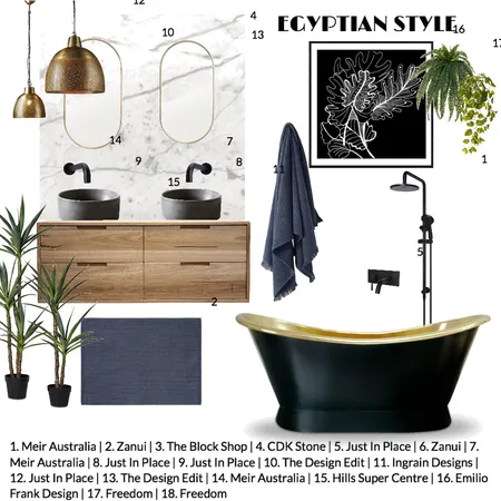 Egyptian Bathroom Interior Design Mood Board by Haylee.fall on Style Sourcebook