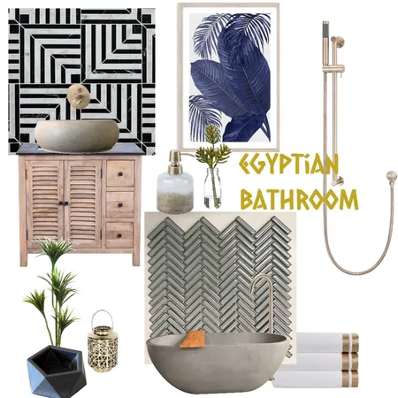 Egyptian bathroom moodboard Interior Design Mood Board by Leesheree on Style Sourcebook