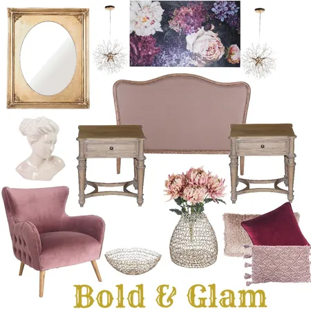 Bold &amp; Glam Bedroom Interior Design Mood Board by tj10batson on Style Sourcebook