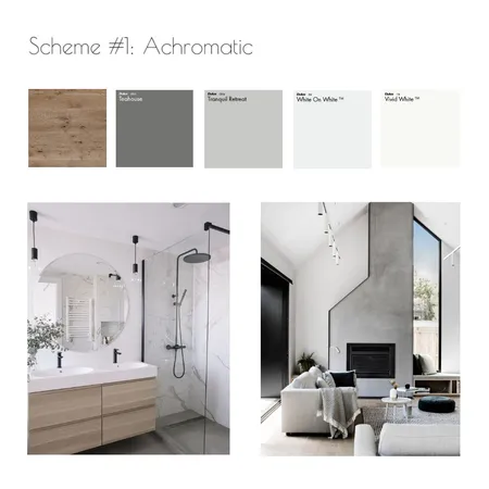Achromatic Scheme Interior Design Mood Board by dlwarren on Style Sourcebook