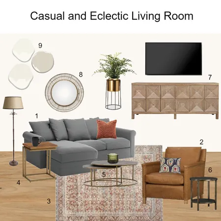 Casual and Eclectic Living Room Interior Design Mood Board by dorothy on Style Sourcebook