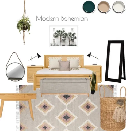Modern Bohemian Bedroom Interior Design Mood Board by Maven Interior Design on Style Sourcebook