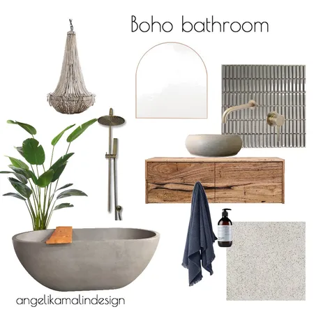 boho bathroom Interior Design Mood Board by ANGELIKAMALIN on Style Sourcebook