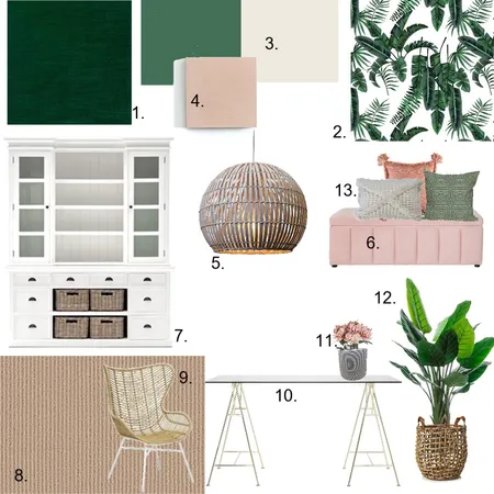 Study Tropical Vibes Interior Design Mood Board by Elements Aligned Interior Design on Style Sourcebook