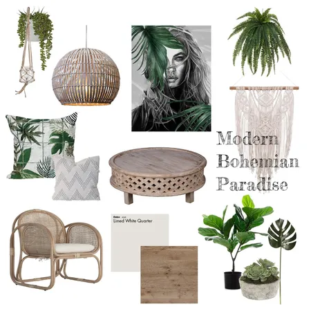 Modern Bohemian Paradise Interior Design Mood Board by travellinpanda on Style Sourcebook