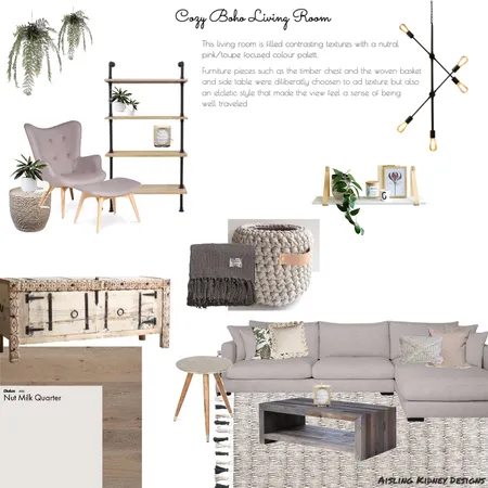 Cozy Boho Living Room Interior Design Mood Board by AislingKidney on Style Sourcebook