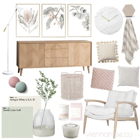 Peaches and Greens Interior Design Mood Board by Vienna Rose Interiors on Style Sourcebook