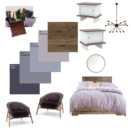 purple bedroom Interior Design Mood Board by hannamoyer on Style Sourcebook