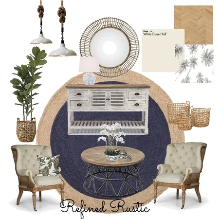 Refined Rustic Living Space Interior Design Mood Board by bronwynfox on Style Sourcebook