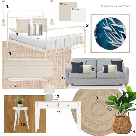 Bev Guest Bedroom Interior Design Mood Board by Michelle Canny Interiors on Style Sourcebook