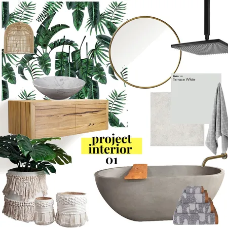 Palm Vibes Bathroom Interior Design Mood Board by projectinterior01 on Style Sourcebook