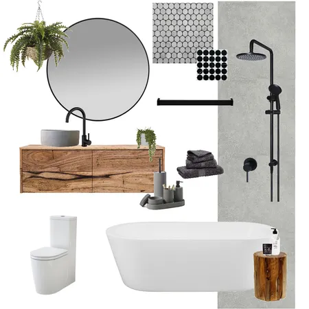 Modern Industrial Bathroom Interior Design Mood Board by TookaDesigns on Style Sourcebook